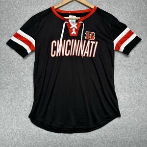 Fanatics Cincinnati Bengals Women's NFL Lace Up Jersey Black Orange Small New